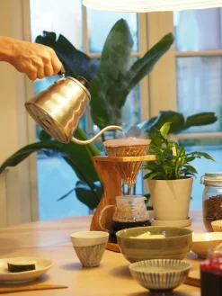 Kaffebryggersæt i oliventræ