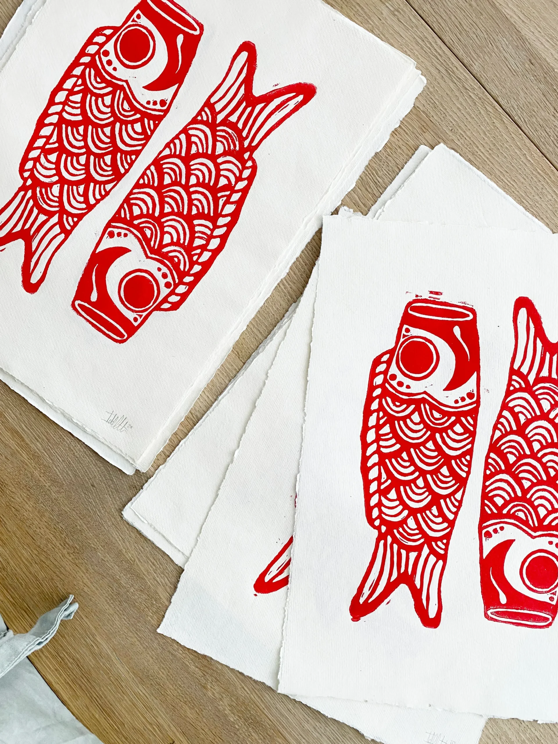Koinobori (linoleumstryk)