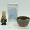 Matchasæt med blåglaseret skål - med matcha