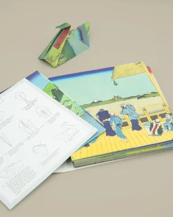 Origami papirblok med japanske træsnit (200 ark - 21x21 cm)