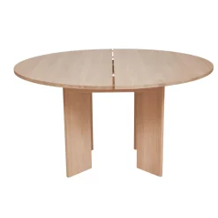 Rundt spisebord i egetræ (140 cm)