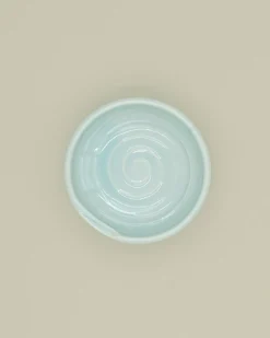 Soyaskål med spiralmønster i pastelblå